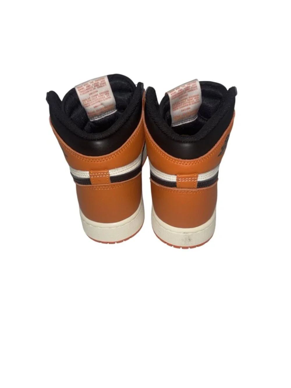 Nike Big Kids Air Jordan 1 Retro High OG Shoes Black/White/Orange  Size 4Y